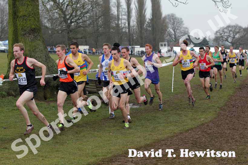 Frank Tickner leads the senior mens McCain World Cross Country Trials and Inter Counties.